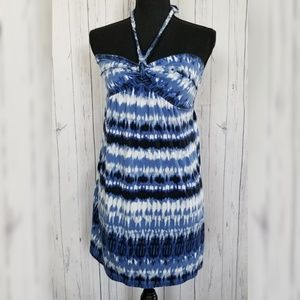 🌹 LOFT (M) Tie Dye Look Blue Halter Neck Top